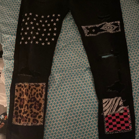 Amiri Jeans Size 29 Black With Patches 